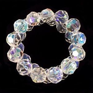 AB Iridescent Chunky Glass Bracelet Set of 2